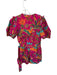Farm Rio Size S Hot Pink & Multi Viscose Short Balloon Sleeve Button Up Romper Hot Pink & Multi / S