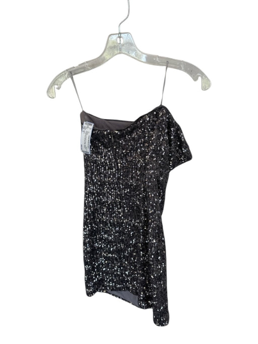 ASTR Size S Graphite Polyester Sequin Strapless Plunge Neck Zip Back Dress Graphite / S