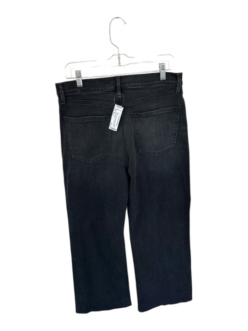 Loft Size 30/10 Black Cotton Blend Wide Leg High Rise Raw Hem Button Fly Jeans Black / 30/10