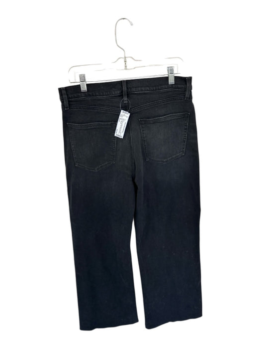 Loft Size 30/10 Black Cotton Blend Wide Leg High Rise Raw Hem Button Fly Jeans Black / 30/10