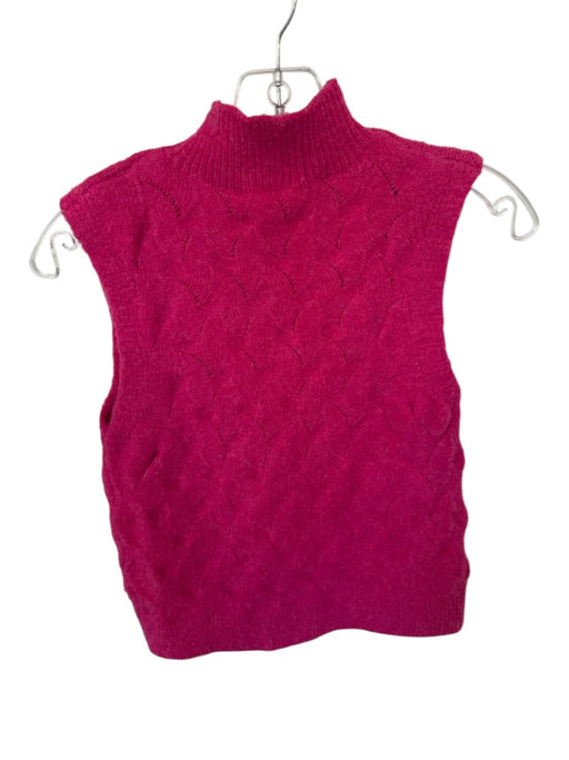 Kerisma Size S/M Magenta Recycled Polyester Blend Knit Sleeveless Mock Neck Top Magenta / S/M