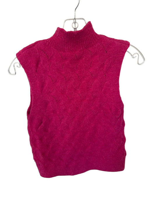 Kerisma Size S/M Magenta Recycled Polyester Blend Knit Sleeveless Mock Neck Top Magenta / S/M