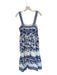 Antonio Melani Size 4 White & Royal Blue Print Rayon & Polyester Botanical Dress White & Royal Blue Print / 4
