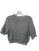 J. Crew Size L Grey Cotton Blend Knit Short Sleeve Gold button Sweater Grey / L