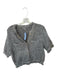 J. Crew Size L Grey Cotton Blend Knit Short Sleeve Gold button Sweater Grey / L