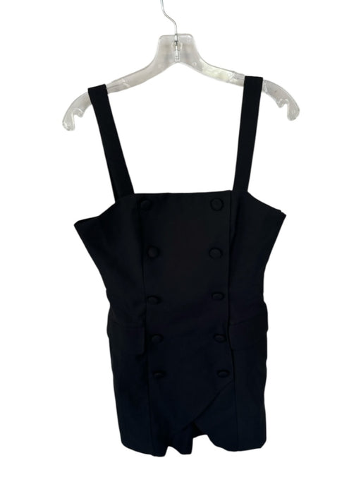 Hutch Size 8 Black Polyester Blend Double Button Sleeveless Front Pockets Romper Black / 8