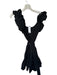 Karina Grimaldi Size S Black Cotton Tiered Skirt Ruffle Sleeve Detail Mini Dress Black / S