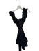 Karina Grimaldi Size S Black Cotton Tiered Skirt Ruffle Sleeve Detail Mini Dress Black / S