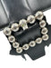 Celine Black Leather Silvertone hardware Clutch Black
