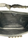 Celine Black Leather Silvertone hardware Clutch Black