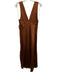 Rails Size Medium Rust Brown Rayon Blend Sleeveless Satin V Neck Midi Dress Rust Brown / Medium
