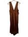 Rails Size Medium Rust Brown Rayon Blend Sleeveless Satin V Neck Midi Dress Rust Brown / Medium