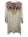 Johnny Was Size Small Cream & Multi Viscose Blend Long Sleeve Horses Dress Cream & Multi / Small