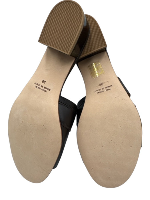Clorinda Antinori Shoe Size 38 Dark Brown Leather open toe Buckle Mule Sandals Dark Brown / 38