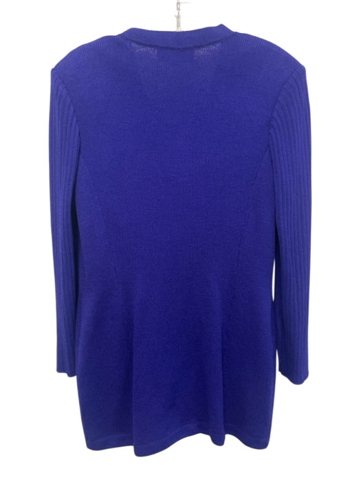 St. John Collection Size 6 Blue Zip Detail Button Front Cardigan Sweater Set Blue / 6