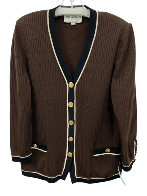 St. John Collection Size 4 Brown & Black goldtone hardware Cardigan Sweater Brown & Black / 4