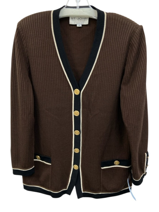 St. John Collection Size 4 Brown & Black goldtone hardware Cardigan Sweater Brown & Black / 4