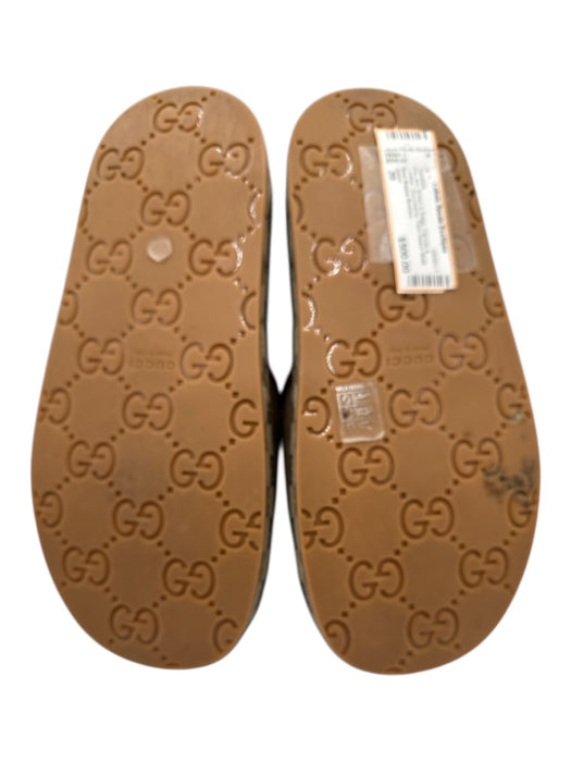 Gucci Shoe Size 39 Brown & Beige Canvas & Leather Guccissima Open Toe Sandals Brown & Beige / 39