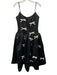 Elliatt Size S Black Polyester Zip Back 3D Bows A Line Skirt Satin Dress Black / S