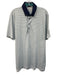 Greyson Size M White & Blue Polyester All Over Print Polo Men's Short Sleeve White & Blue / M
