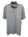 Greyson Size M Light Blue & Blue Print Polyester All Over Print Short Sleeve Light Blue & Blue Print / M