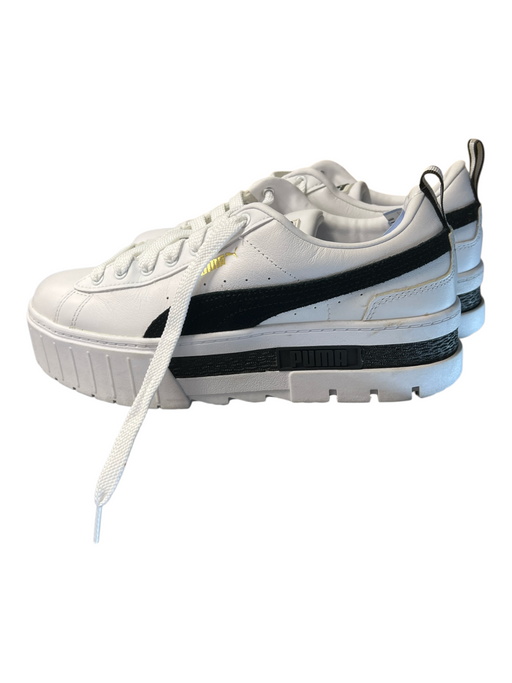 Puma Shoe Size 8.5 White Manmade Material Lace Up Sneaker Platform Logo Shoes White / 8.5