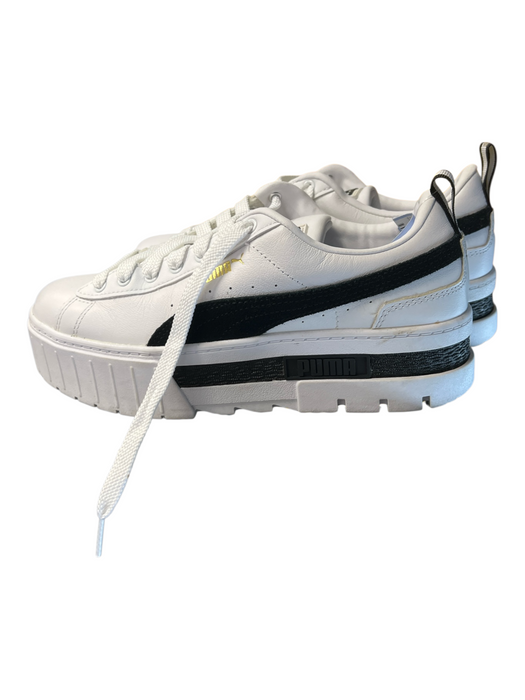Puma Shoe Size 8.5 White Manmade Material Lace Up Sneaker Platform Logo Shoes White / 8.5