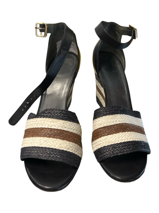 Stuart Weitzman Shoe Size Est 7 Beige Multi Manmade Material Wedge Woven Shoes Beige Multi / Est 7
