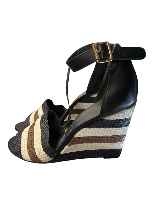 Stuart Weitzman Shoe Size Est 7 Beige Multi Manmade Material Wedge Woven Shoes Beige Multi / Est 7