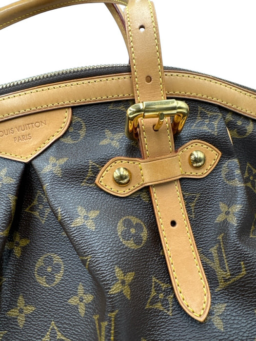 Louis Vuitton Brown & Beige Leather Monogram Top Handle Bag Brown & Beige / M