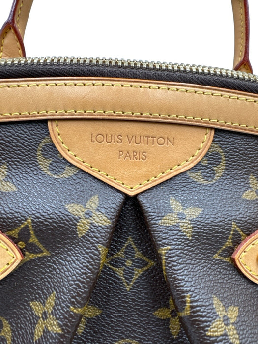 Louis Vuitton Brown & Beige Leather Monogram Top Handle Bag Brown & Beige / M