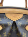 Louis Vuitton Brown & Beige Leather Monogram Top Handle Bag Brown & Beige / M