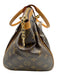 Louis Vuitton Brown & Beige Leather Monogram Top Handle Bag Brown & Beige / M