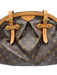 Louis Vuitton Brown & Beige Leather Monogram Top Handle Bag Brown & Beige / M