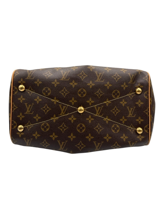 Louis Vuitton Brown & Beige Leather Monogram Top Handle Bag Brown & Beige / M