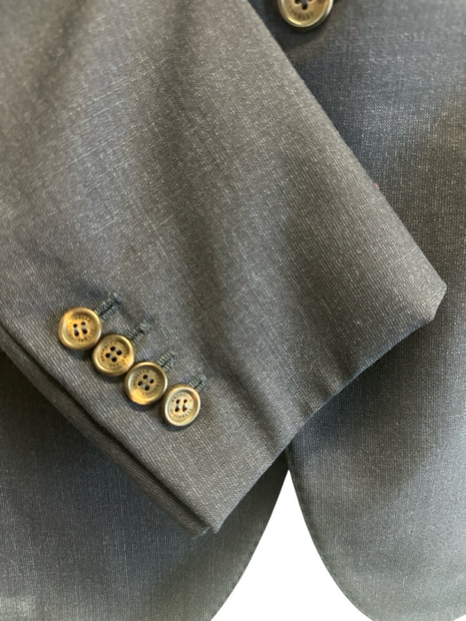 Brunello Cucinelli Like New Blue Wool Blend Solid notched 3 Button Rolled Blazer Blue / 54