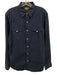 RRL Size Est M Blue Cotton Solid Button Up Snap button Men's Long Sleeve Shirt Blue / Est M