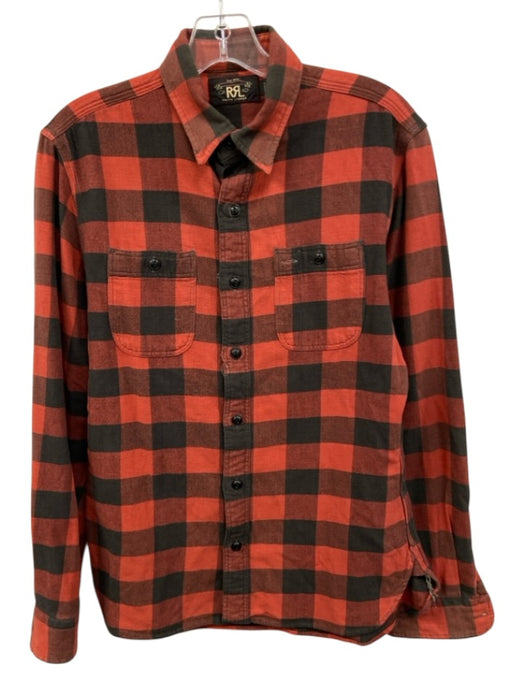 RRL Size S Red & Black Cotton Plaid Button Up Men's Long Sleeve Shirt Red & Black / S