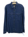 Monitaly Size L Blue Cotton Herringbone Front Pocket Men's Long Sleeve Shirt Blue / L