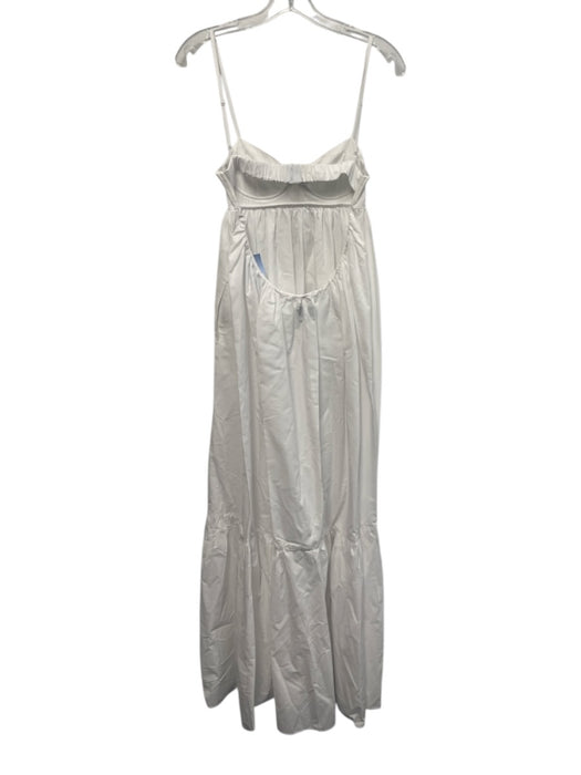 Aqua x Christopher Brock Size S White Cotton Bustier Empire Waist Maxi Dress White / S