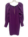 Class Roberto Cavali Size 40 / s Purple Polyester Pleated Shoulder Shift Dress Purple / 40 / s