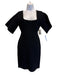 Herve Leger Size S Black Polyester Blend Ribbed Knit Square Neck Bodycon Dress Black / S