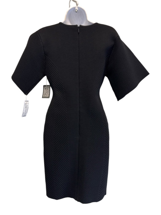 Herve Leger Size S Black Polyester Blend Ribbed Knit Square Neck Bodycon Dress Black / S