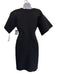 Herve Leger Size S Black Polyester Blend Ribbed Knit Square Neck Bodycon Dress Black / S