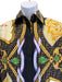 Fendace NWT Size 38 brown, gold, multi Silk zucca monogram fan print Shirt brown, gold, multi / 38