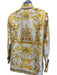 Fendace NWT Size 38 Cream & Gold Silk Baroque Twill Button Down Shirt Cream & Gold / 38