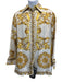 Fendace NWT Size 38 Cream & Gold Silk Baroque Twill Button Down Shirt Cream & Gold / 38