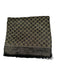 Gucci Black & Gold Viscose Wool Blend Jacquard Guccissima Fringe Trim scarf Black & Gold