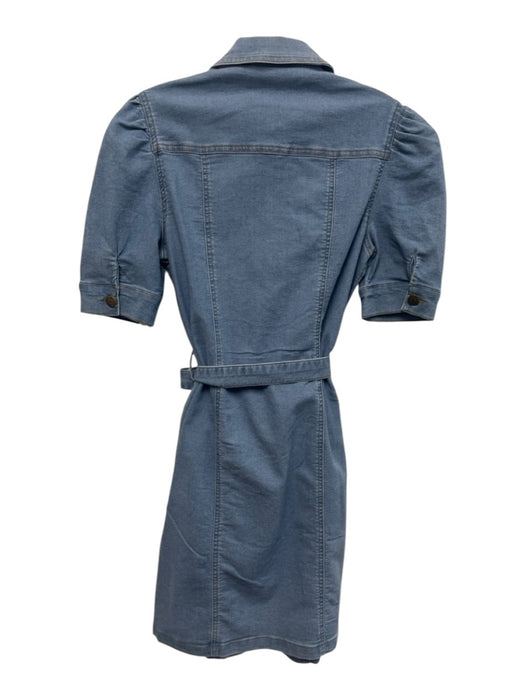 Nanette Nanette Lepore Size S Blue Tie Belt Button Front Short Sleeve Dress Blue / S