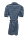 Nanette Nanette Lepore Size S Blue Tie Belt Button Front Short Sleeve Dress Blue / S